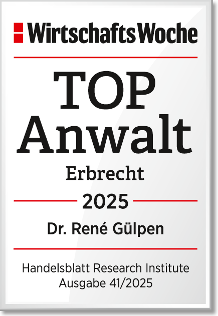 Top Anwalt für Erbrecht 2024 - WirtschaftsWoche Top Anwalt für Erbrecht 2025 - WirtschaftsWoche